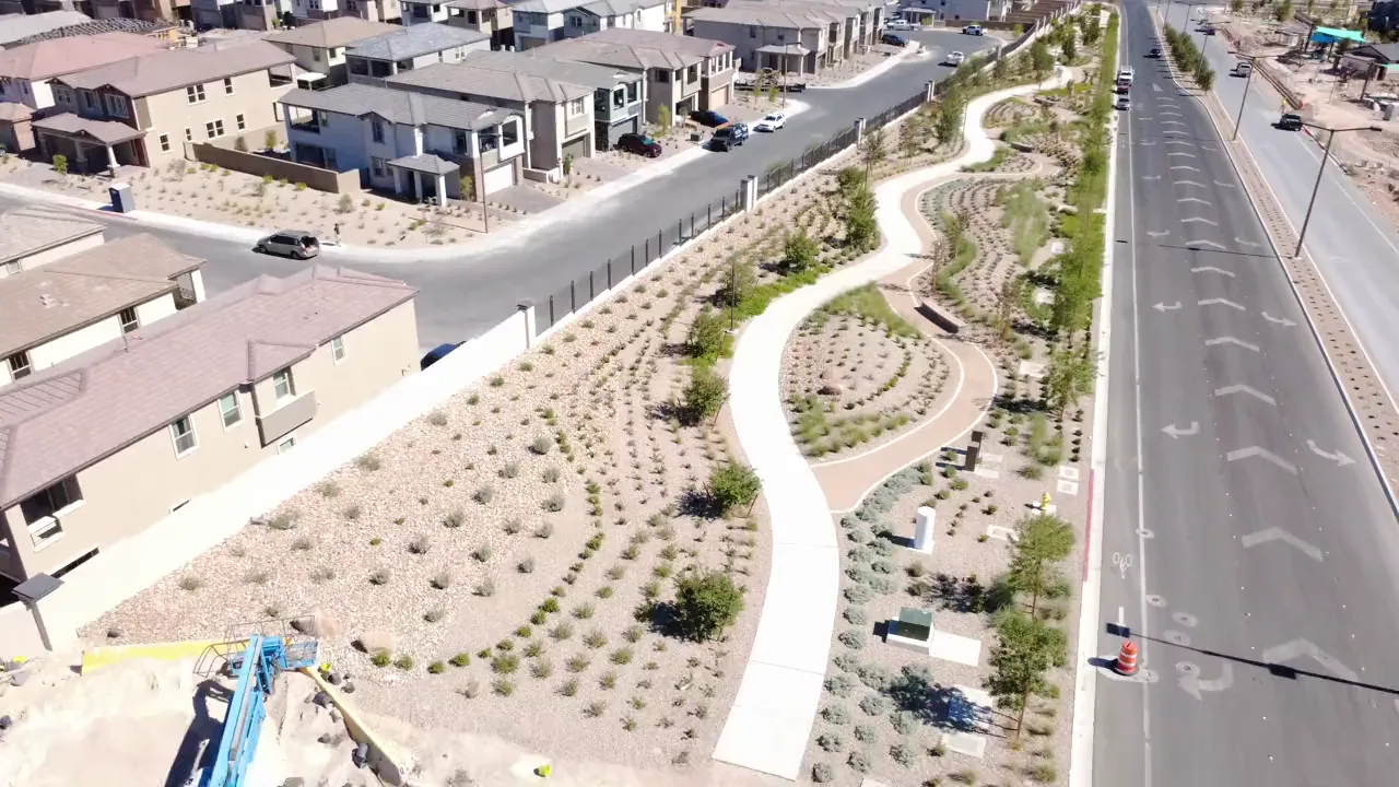 Aerial flight over a construction site