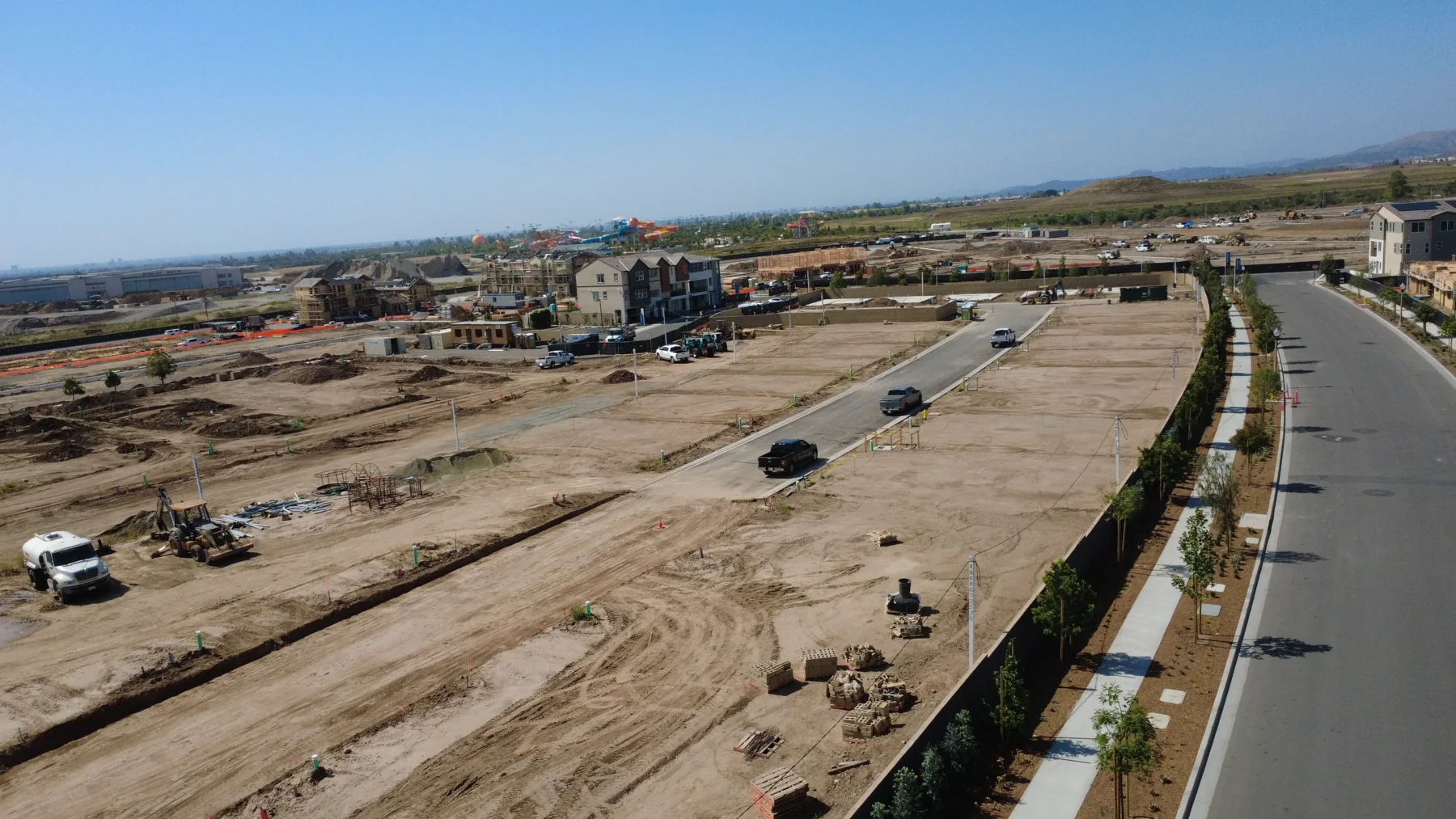 Graded street and lots before framing begins