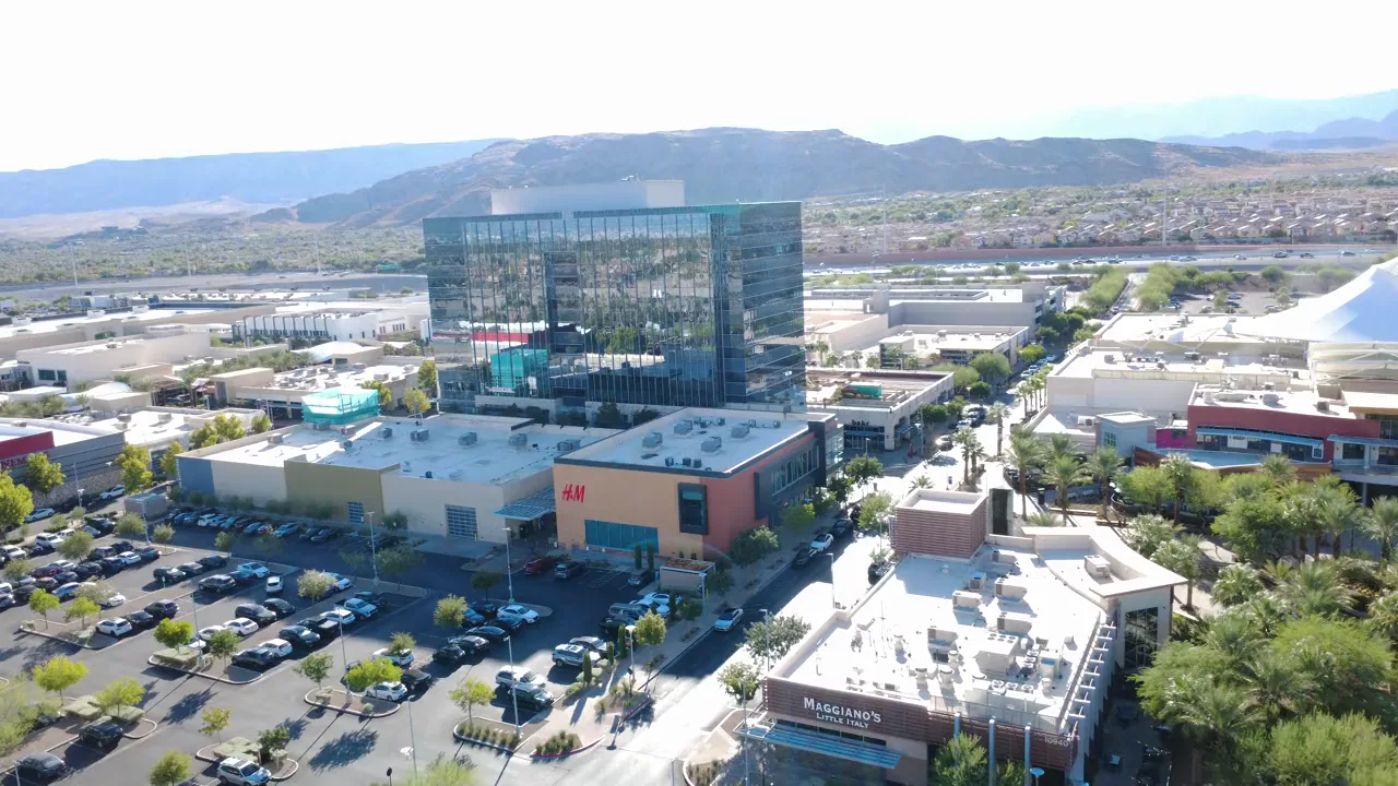 Commercial properties and rooftops across Las Vegas